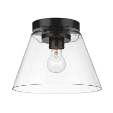 Golden Canada 3189-FM11 BLK-CLR - Golden Lighting Penn 1-light Flush Mount in Matte Black